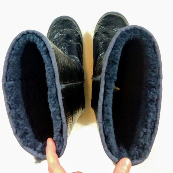 Australia Luxe Collective Sheepskin tall boots crinkle leather - Picture 7 of 13